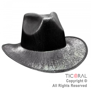 SOMBRERO COWBOY TORNASOLADO NEGRO x 1